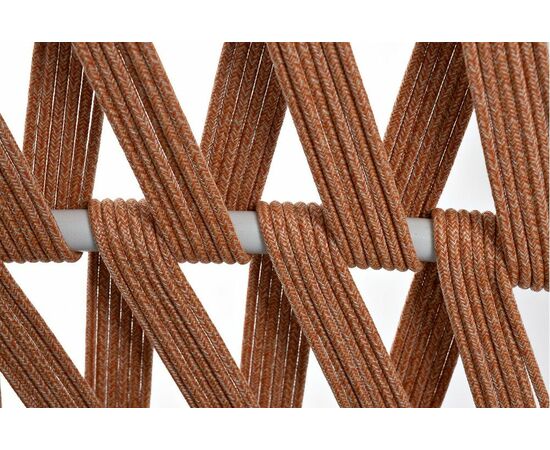 "Диего" диван 2-местный плетеный из роупа, каркас алюминий светло-серый (RAL7035) муар, роуп оранжевый меланж круглый, ткань светло-серая, изображение 7 | Интернет магазин мебели и декора LifeDekor