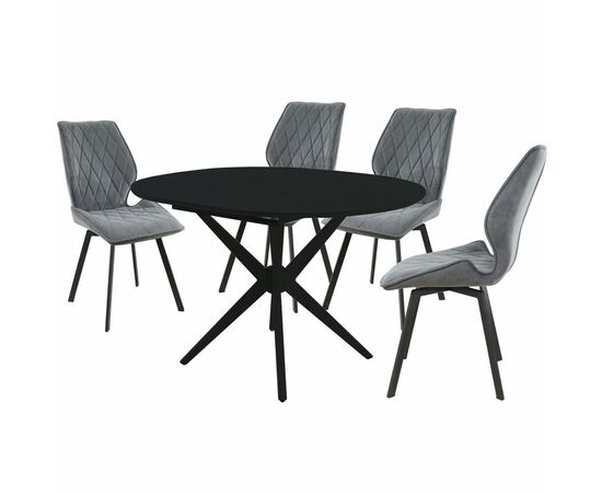 Обеденная группа (Стол Сидней и 4 стула Амаретто), серый, изображение 2 | Интернет магазин мебели и декора LifeDekor