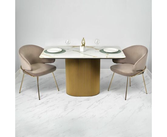 Стол Festa 140x85x77см, керамогранит Calacatte gold мрамор, изображение 20 | Интернет магазин мебели и декора LifeDekor