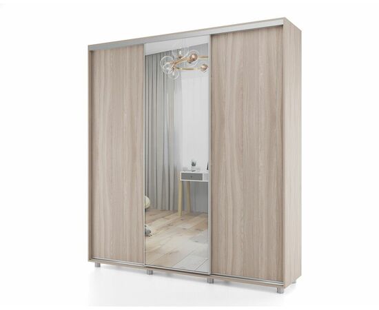 Шкаф-купе PRIME, 177х60х230 Шимо светлый с зеркалом | Интернет магазин мебели и декора LifeDekor