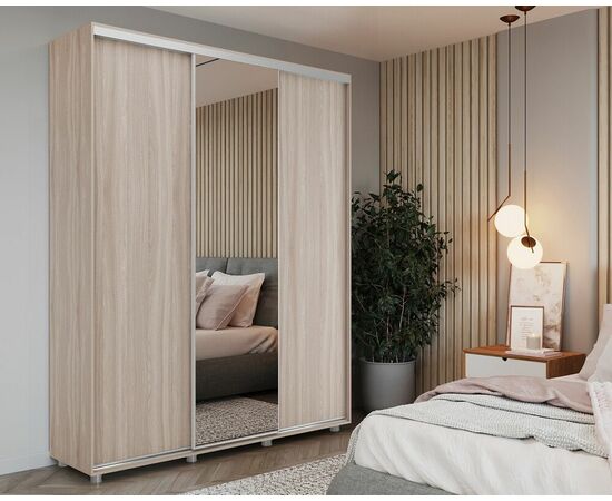 Шкаф-купе PRIME, 177х60х230 Шимо светлый с зеркалом, изображение 2 | Интернет магазин мебели и декора LifeDekor