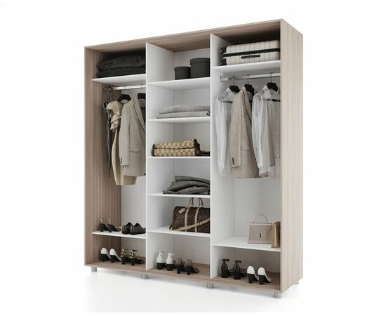 Шкаф-купе PRIME, 177х60х230 Шимо светлый с зеркалом, изображение 3 | Интернет магазин мебели и декора LifeDekor