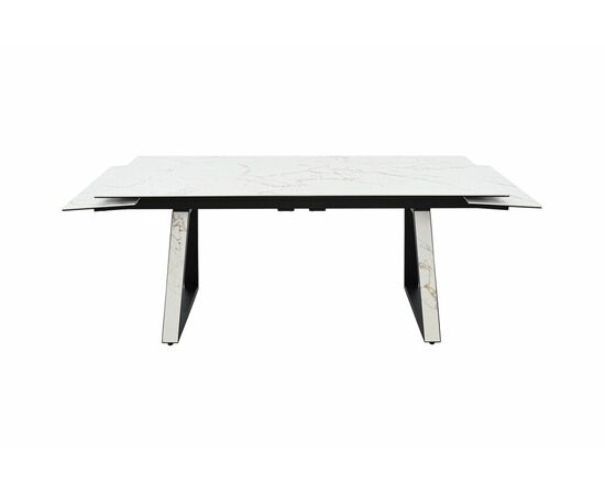 Стол Монако NEW, Керамогранит, Черный матовый муар/Calacata vaglioro, изображение 3 | Интернет магазин мебели и декора LifeDekor