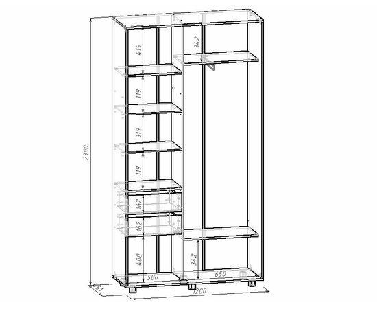 Шкаф-купе PRIME, 120х45х230 Шимо светлый с зеркалом, изображение 2 | Интернет магазин мебели и декора LifeDekor