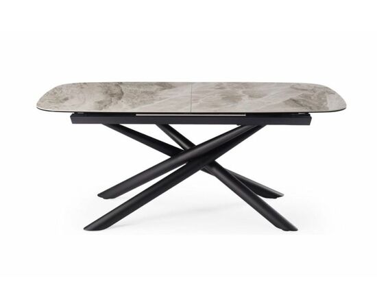 Стол DikLine KE180 керамика серый мрамор С21 глянец/опоры черные) (2 уп) | Интернет магазин мебели и декора LifeDekor