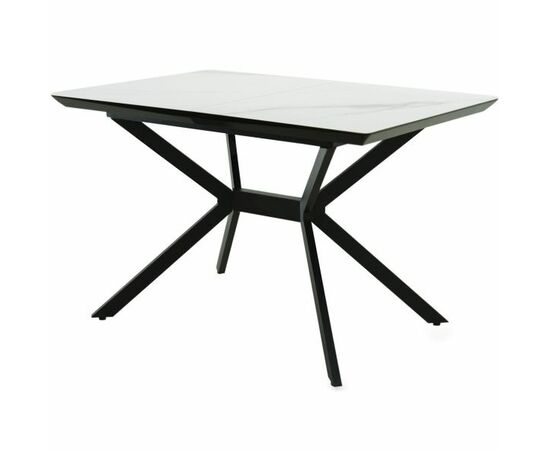 Стол «Дели» 120x80, Керамика Greys Snow, эмаль черная | Интернет магазин мебели и декора LifeDekor