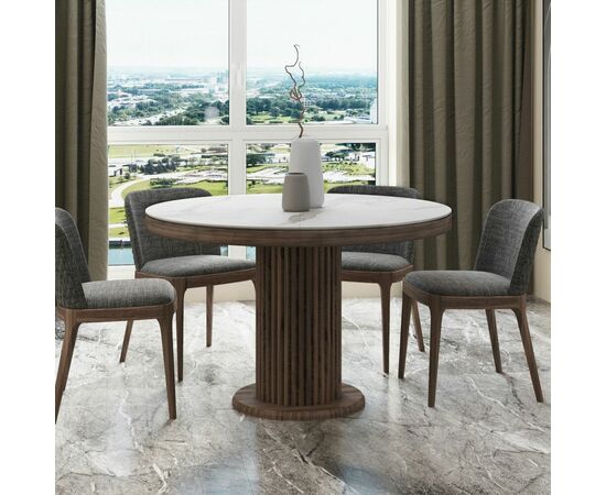 Стол Denver 110, круглый раздвижной, матовый, изображение 3 | Интернет магазин мебели и декора LifeDekor