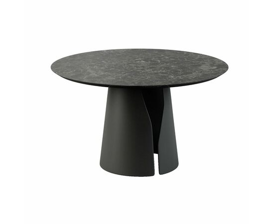 Стол круглый GIO 100, керамика матовая, черная | Интернет магазин мебели и декора LifeDekor