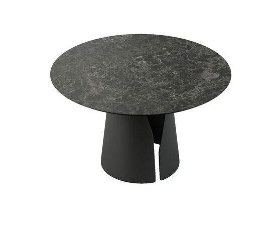 Стол круглый GIO 100, керамика матовая, черная, изображение 2 | Интернет магазин мебели и декора LifeDekor