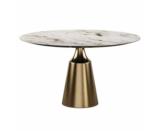 Стол круглый Lucas 100, керамика глянцевая, белая, изображение 3 | Интернет магазин мебели и декора LifeDekor