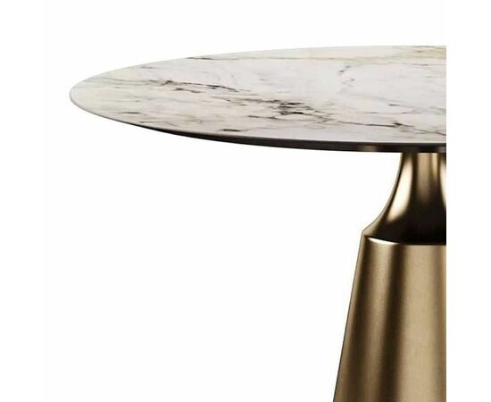 Стол круглый Lucas 100, керамика глянцевая, белая, изображение 2 | Интернет магазин мебели и декора LifeDekor