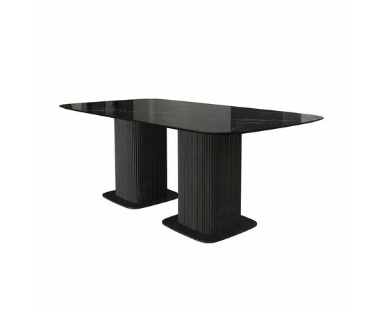 Стол прямоугольный Denver 270, керамика глянцевая, две опоры дерево, изображение 2 | Интернет магазин мебели и декора LifeDekor