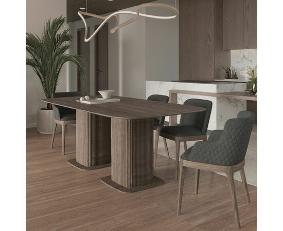 Стол прямоугольный Denver 270, шпон, две опоры дерево, изображение 3 | Интернет магазин мебели и декора LifeDekor