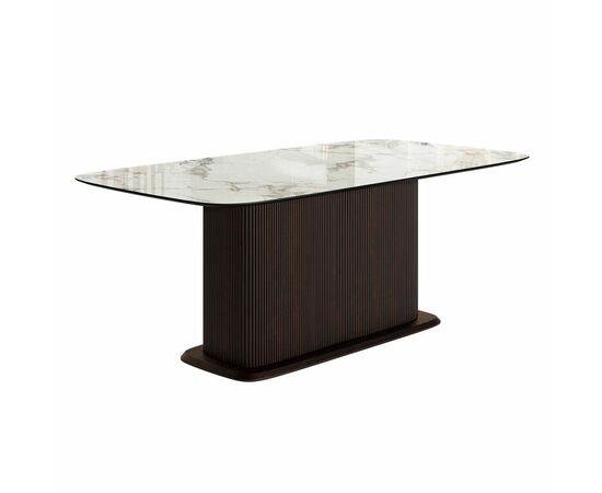 Стол прямоугольный Denver 180, керамика глянцевая, опора дерево, изображение 2 | Интернет магазин мебели и декора LifeDekor