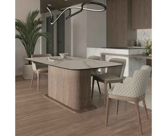 Стол прямоугольный Denver 180, керамика матовая, опора дерево, изображение 3 | Интернет магазин мебели и декора LifeDekor