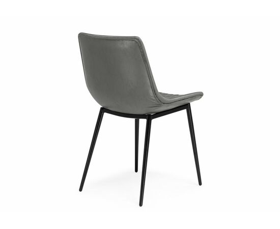 Стул на металлокаркасе Алеида серая экокожа / черный глянец, изображение 4 | Интернет магазин мебели и декора LifeDekor