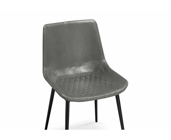 Стул на металлокаркасе Алеида серая экокожа / черный глянец, изображение 5 | Интернет магазин мебели и декора LifeDekor
