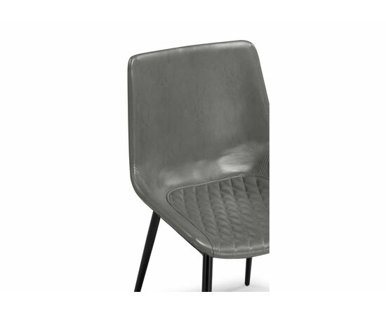 Стул на металлокаркасе Алеида серая экокожа / черный глянец, изображение 6 | Интернет магазин мебели и декора LifeDekor