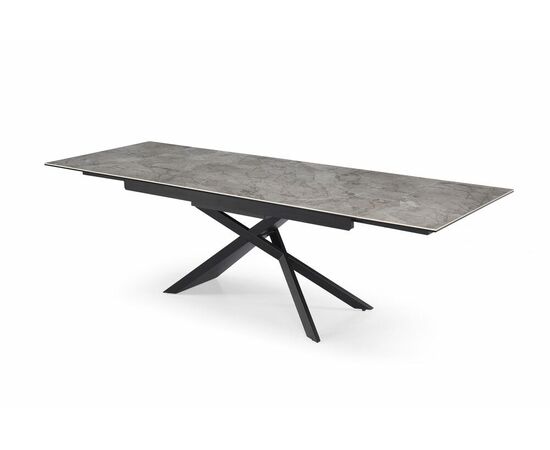 Стол DiklLine KZ180 керамика мрамор серый С35 глянец/опоры черные (2 уп), изображение 2 | Интернет магазин мебели и декора LifeDekor