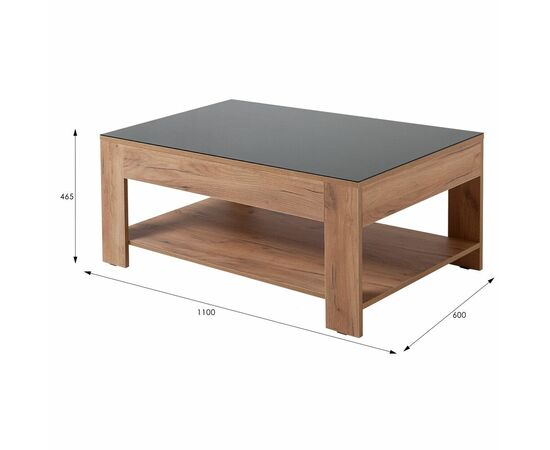 Стол журнальный BeautyStyle 26 дуб крафт золотой/стекло черное, изображение 4 | Интернет магазин мебели и декора LifeDekor