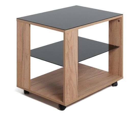 Стол журнальный BeautyStyle 5 дуб крафт золотой/стекло черное | Интернет магазин мебели и декора LifeDekor