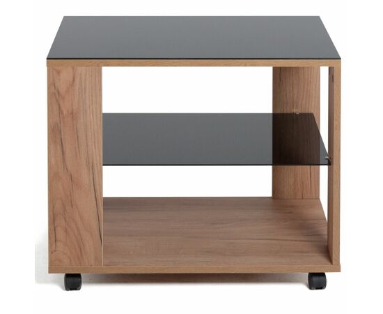 Стол журнальный BeautyStyle 5 дуб крафт золотой/стекло черное, изображение 2 | Интернет магазин мебели и декора LifeDekor