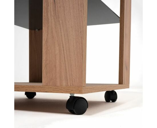 Стол журнальный BeautyStyle 5 дуб крафт золотой/стекло черное, изображение 4 | Интернет магазин мебели и декора LifeDekor