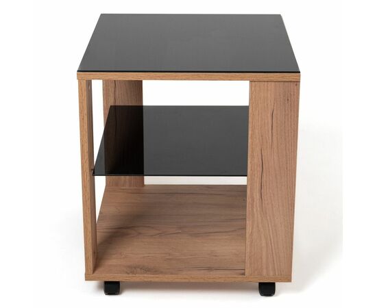 Стол журнальный BeautyStyle 6 дуб крафт золотой/стекло черное, изображение 3 | Интернет магазин мебели и декора LifeDekor