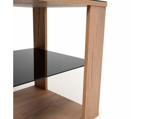 Стол журнальный BeautyStyle 6 дуб крафт золотой/стекло черное, изображение 4 | Интернет магазин мебели и декора LifeDekor