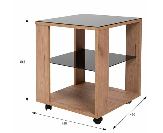 Стол журнальный BeautyStyle 6 дуб крафт золотой/стекло черное, изображение 6 | Интернет магазин мебели и декора LifeDekor