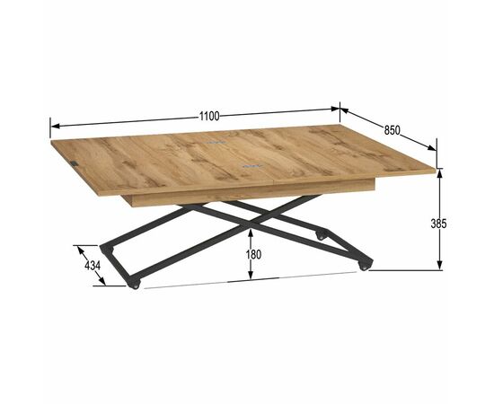 Стол универсальный трансформируемый АНДРЭ Loft ЛДСП дуб вотан/дуб вотан, изображение 12 | Интернет магазин мебели и декора LifeDekor