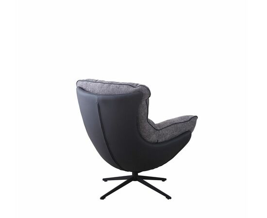 Комплект кресло HUG тёмно-серый, экокожа, шенилл с оттоманкой тёмно-серый, экокожа, изображение 4 | Интернет магазин мебели и декора LifeDekor