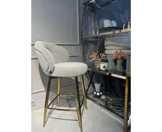 Стул барный Россо BS1451-WT, белый крем/золото, изображение 5 | Интернет магазин мебели и декора LifeDekor