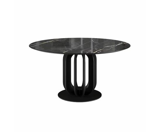 Стол круглый Castro 120, керамика глянцевая, черная | Интернет магазин мебели и декора LifeDekor