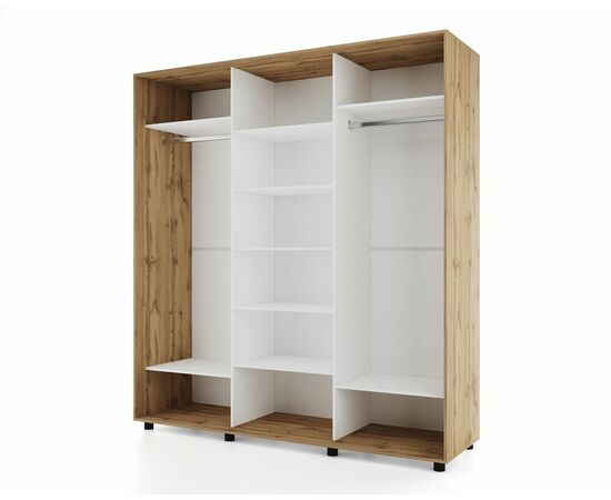 Шкаф-купе PRIME, 177х60х230 Дуб вотан с зеркалом, изображение 4 | Интернет магазин мебели и декора LifeDekor