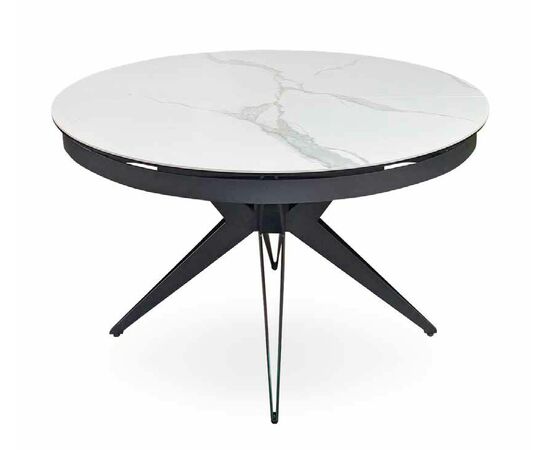 Стол DikLine KW120 керамика белый мрамор C11 глянец/опоры черные (2 уп) | Интернет магазин мебели и декора LifeDekor