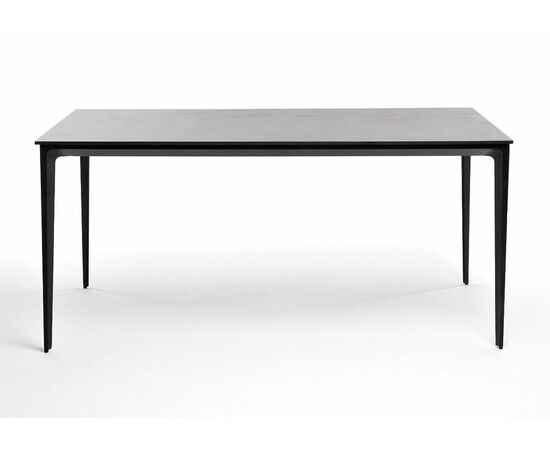 "Малага" обеденный стол из HPL 160х80см, цвет "серый гранит", каркас черный, изображение 2 | Интернет магазин мебели и декора LifeDekor