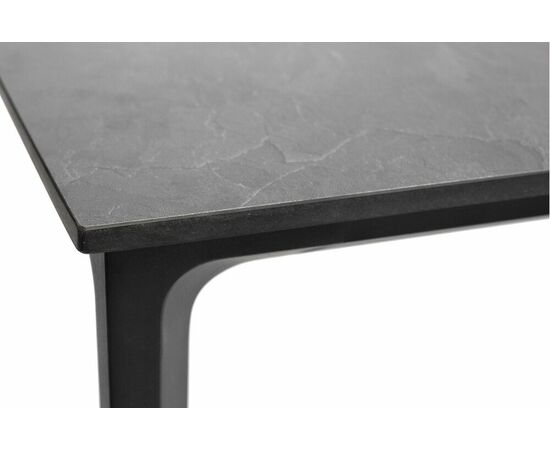 "Малага" обеденный стол из HPL 160х80см, цвет "серый гранит", каркас черный, изображение 3 | Интернет магазин мебели и декора LifeDekor