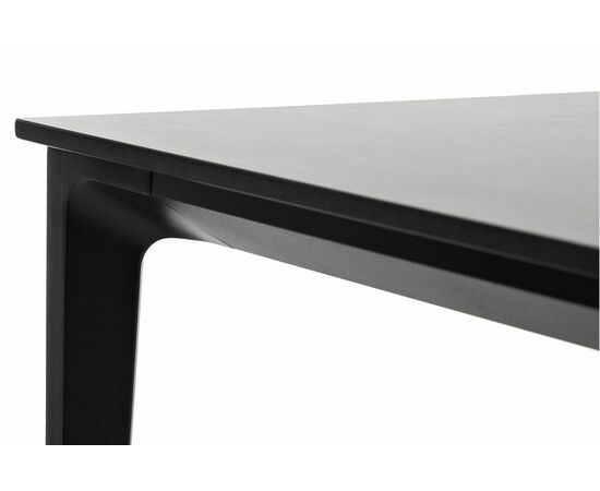 "Малага" обеденный стол из HPL 160х80см, цвет "серый гранит", каркас черный, изображение 4 | Интернет магазин мебели и декора LifeDekor