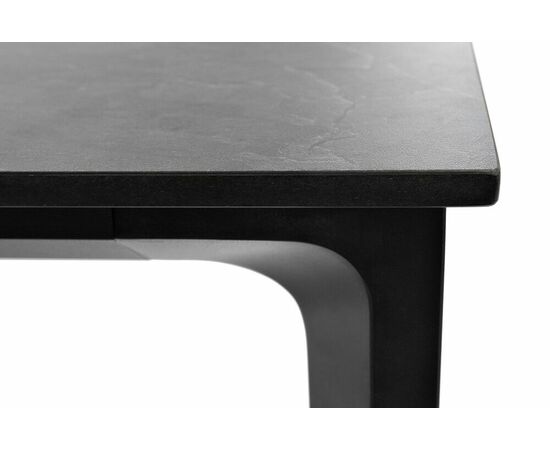 "Малага" обеденный стол из HPL 160х80см, цвет "серый гранит", каркас черный, изображение 5 | Интернет магазин мебели и декора LifeDekor