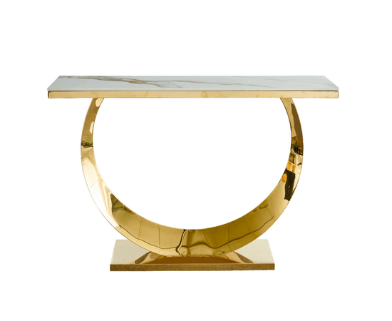 Стол-консоль Прайм IST-803,120х40х78 см, жемчужный белый/золотой | Интернет магазин мебели и декора LifeDekor