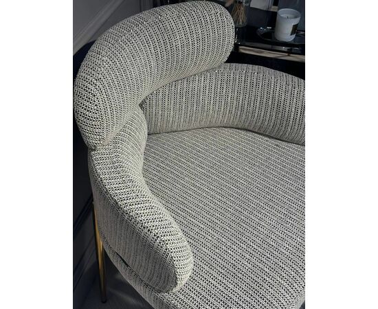 Стул обеденный Романи BS1450-WB, черно-белый/золото | Интернет магазин мебели и декора LifeDekor