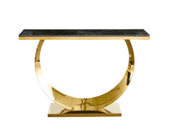 Стол-консоль Прайм IST-803,120х40х78 см, черный мрамор/золотой, изображение 2 | Интернет магазин мебели и декора LifeDekor