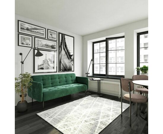 Monaco диван-кровать прямой с подлокотниками, трехместный, бархат зеленый 19, изображение 5 | Интернет магазин мебели и декора LifeDekor