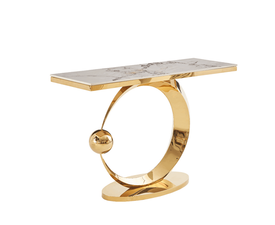 Стол-консоль Дрим IST-800,120х40х78 см, белый нефрит/золотой/ | Интернет магазин мебели и декора LifeDekor