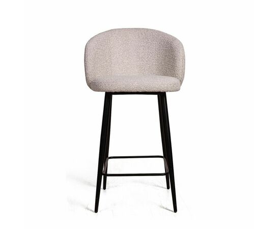 Стул полубарный Vito поворотный на 360 градусов, букле серый, изображение 2 | Интернет магазин мебели и декора LifeDekor