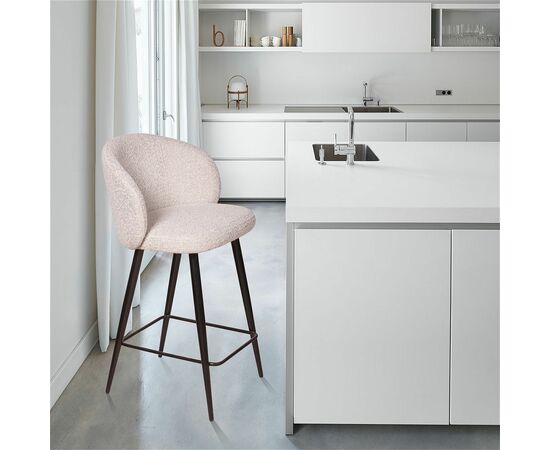 Стул полубарный Vito поворотный на 360 градусов, букле серый, изображение 4 | Интернет магазин мебели и декора LifeDekor