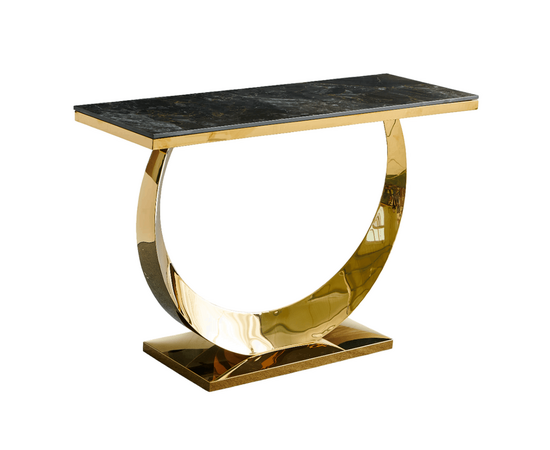 Стол-консоль Прайм IST-803,120х40х78 см, черный мрамор/золотой | Интернет магазин мебели и декора LifeDekor