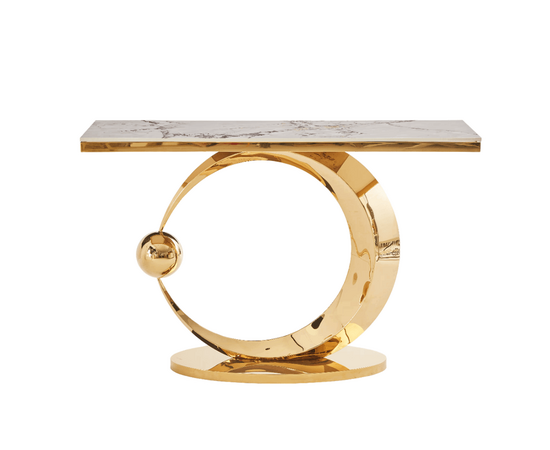 Стол-консоль Дрим IST-800,120х40х78 см, белый нефрит/золотой/, изображение 2 | Интернет магазин мебели и декора LifeDekor