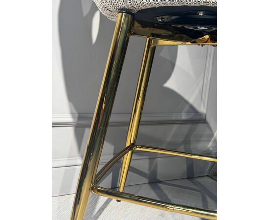 Стул барный Россо BS1451-WT, белый крем/золото, изображение 2 | Интернет магазин мебели и декора LifeDekor